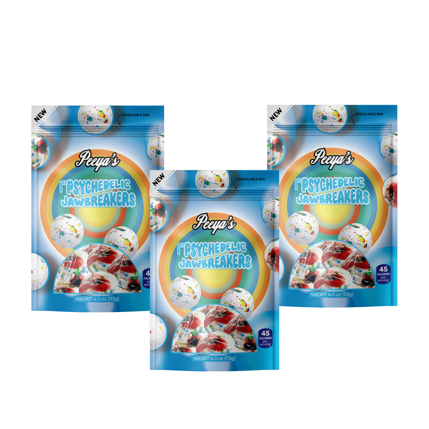 Peeya’s 1" Psychedelic Jawbreakers- Pack of 3