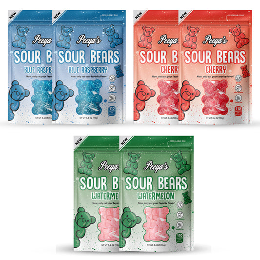 Peeya's Sour Bears Combo- Pack of 6