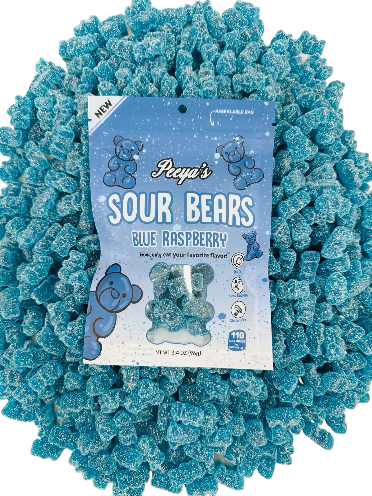 Peeya’s Blue Raspberry Sour Bears- Pack of 6