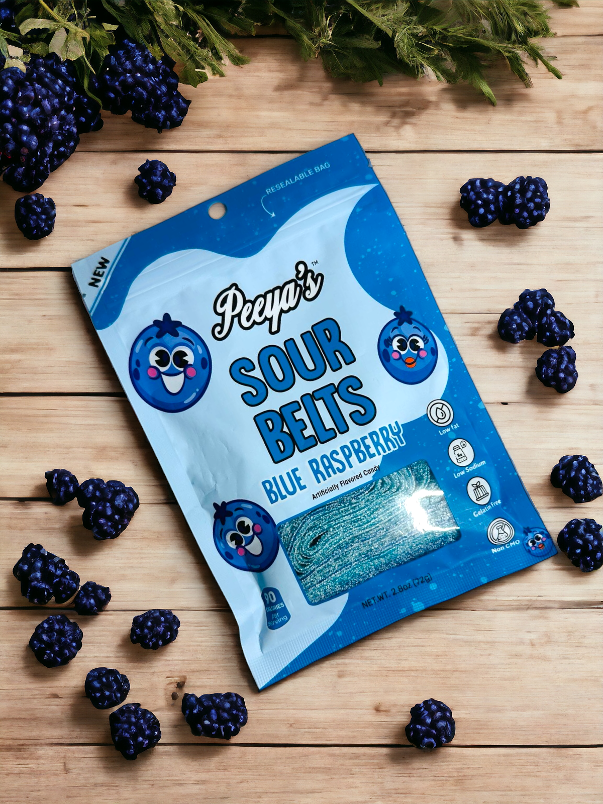 Peeya’s Blue Raspberry Sour Belts- Pack of 3