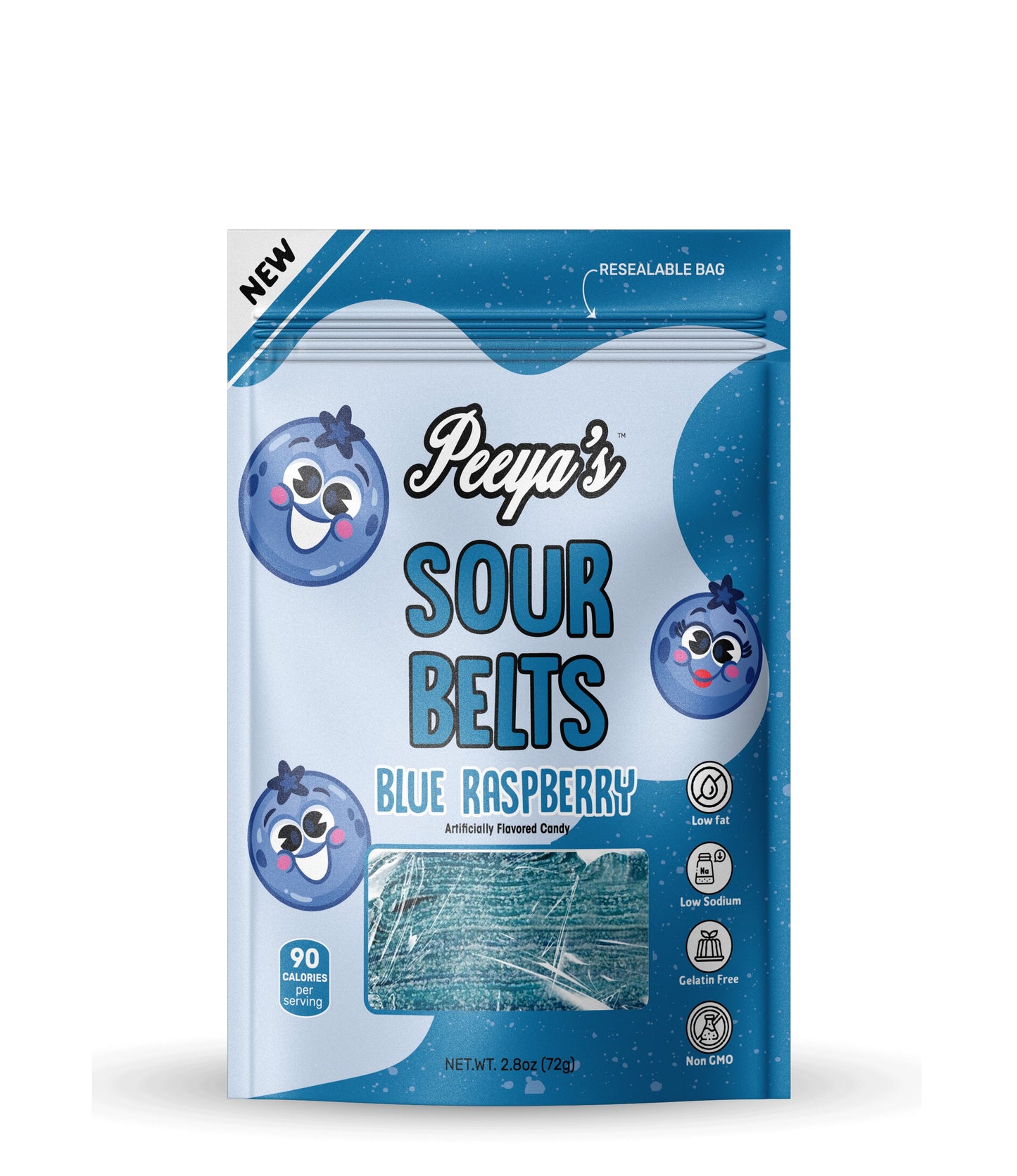 Peeya’s Blue Raspberry Sour Belts- Pack of 3