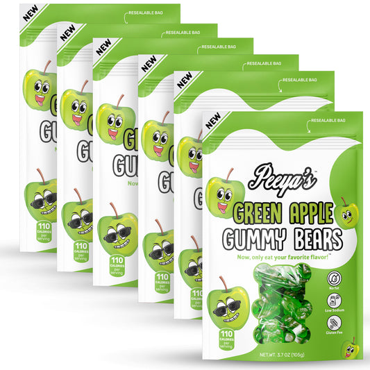 Peeya’s Green Apple Gummy Bears- Pack of 6