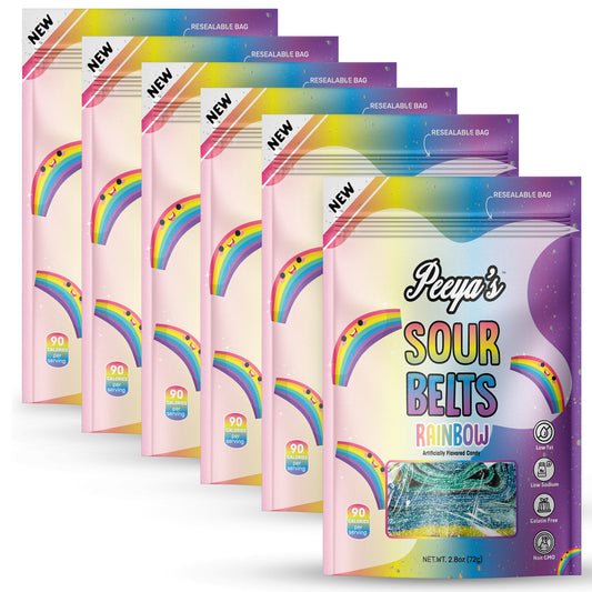 Peeya’s Rainbow Sour Belts- Pack of 6