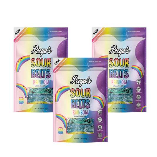 Peeya’s Rainbow Sour Belts- Pack of 3