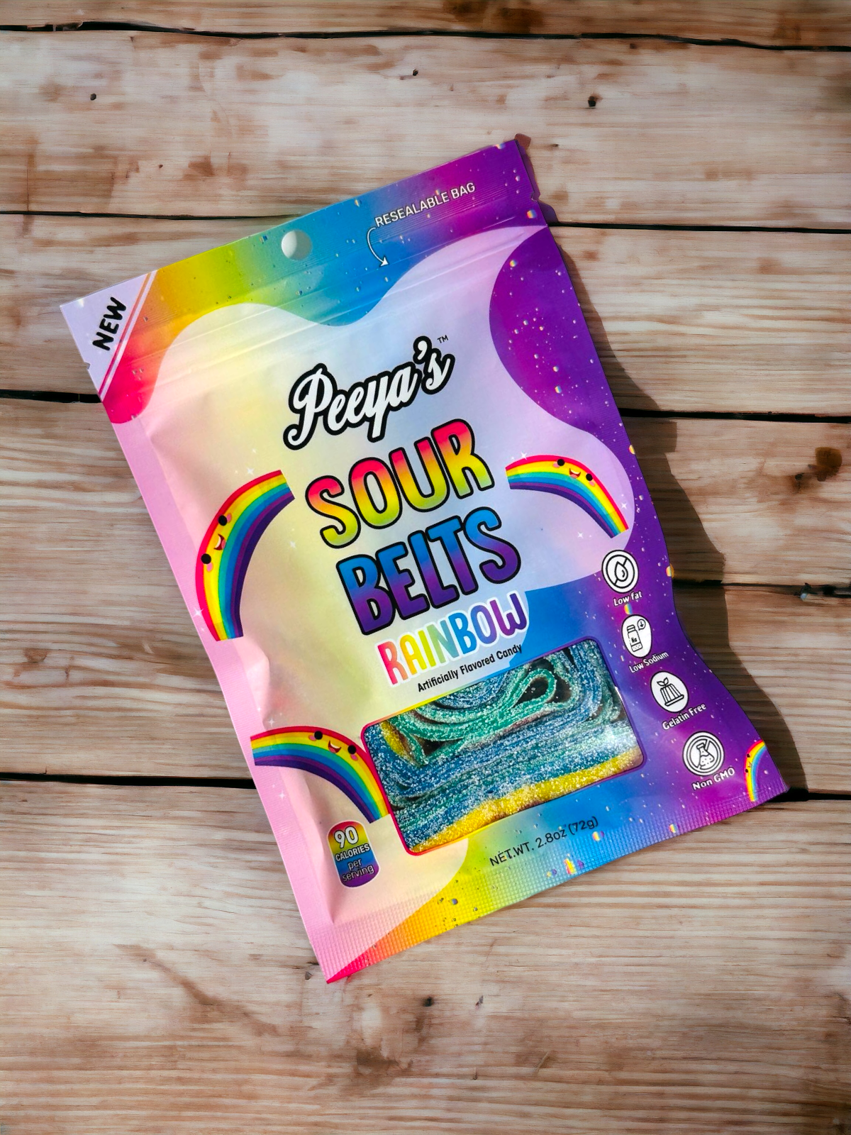 Peeya’s Rainbow Sour Belts- Pack of 6