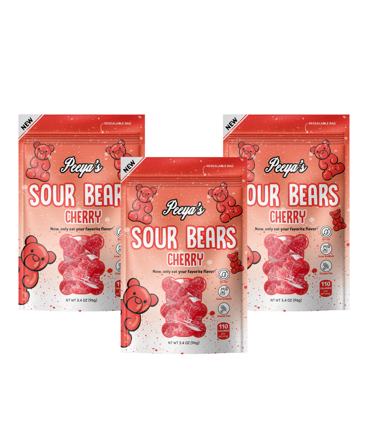 Peeya’s Cherry Sour Bears- Pack of 3