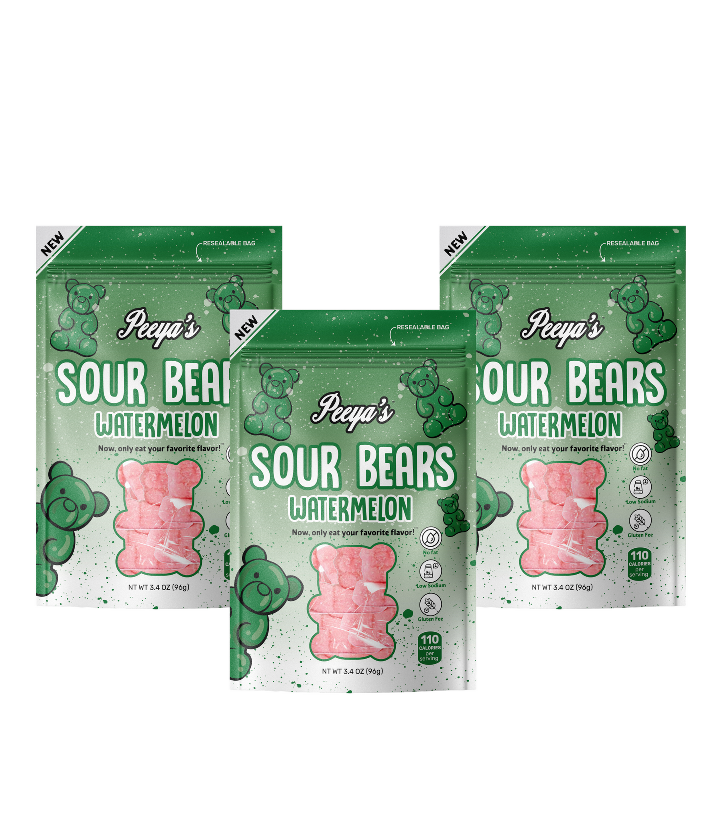 Peeya’s Watermelon Sour Bears- Pack of 3