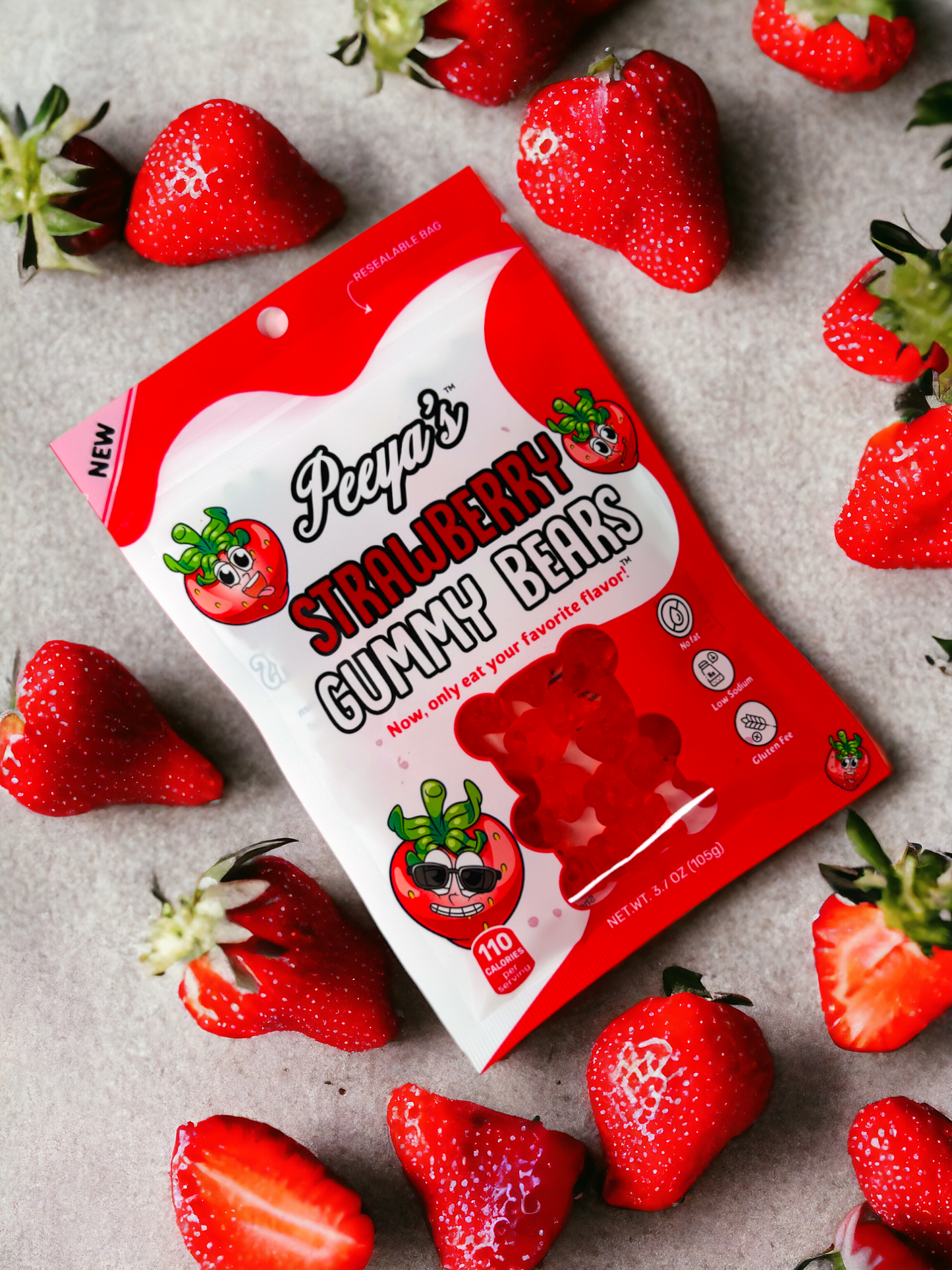 Peeya’s Strawberry Gummy Bears- Pack of 6