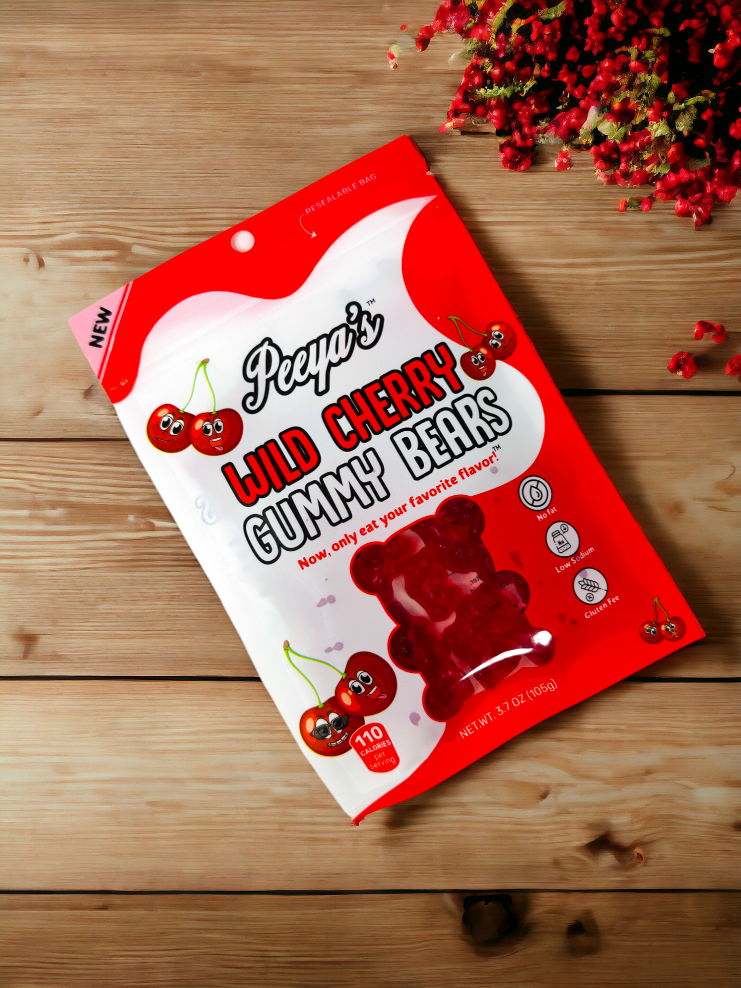 Peeya’s Wild Cherry Gummy Bears- Pack of 3