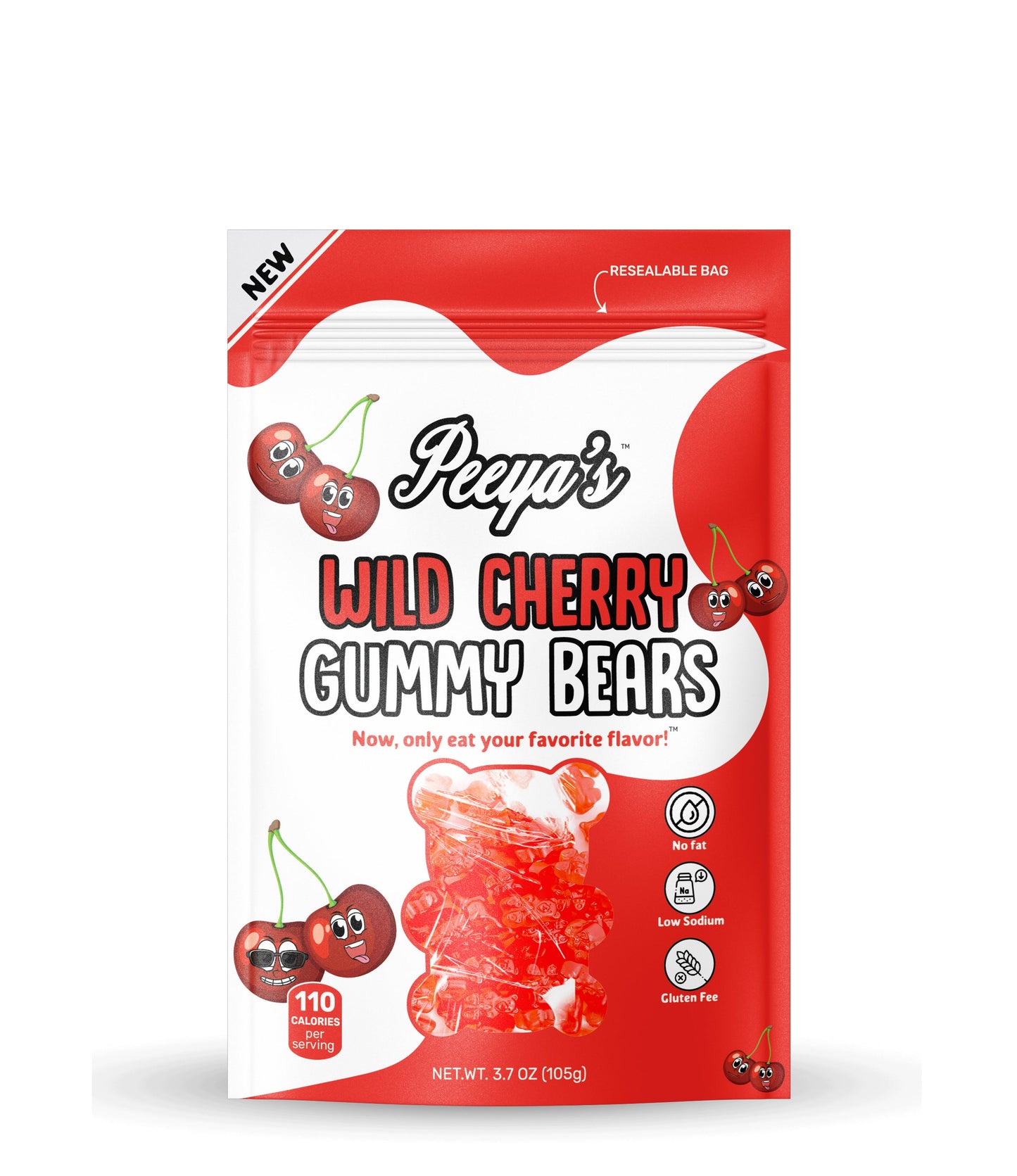 Peeya’s Wild Cherry Gummy Bears- Pack of 3