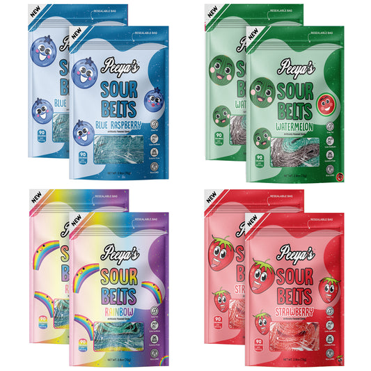 Peeya's Sour Belts Combo- Pack of 8