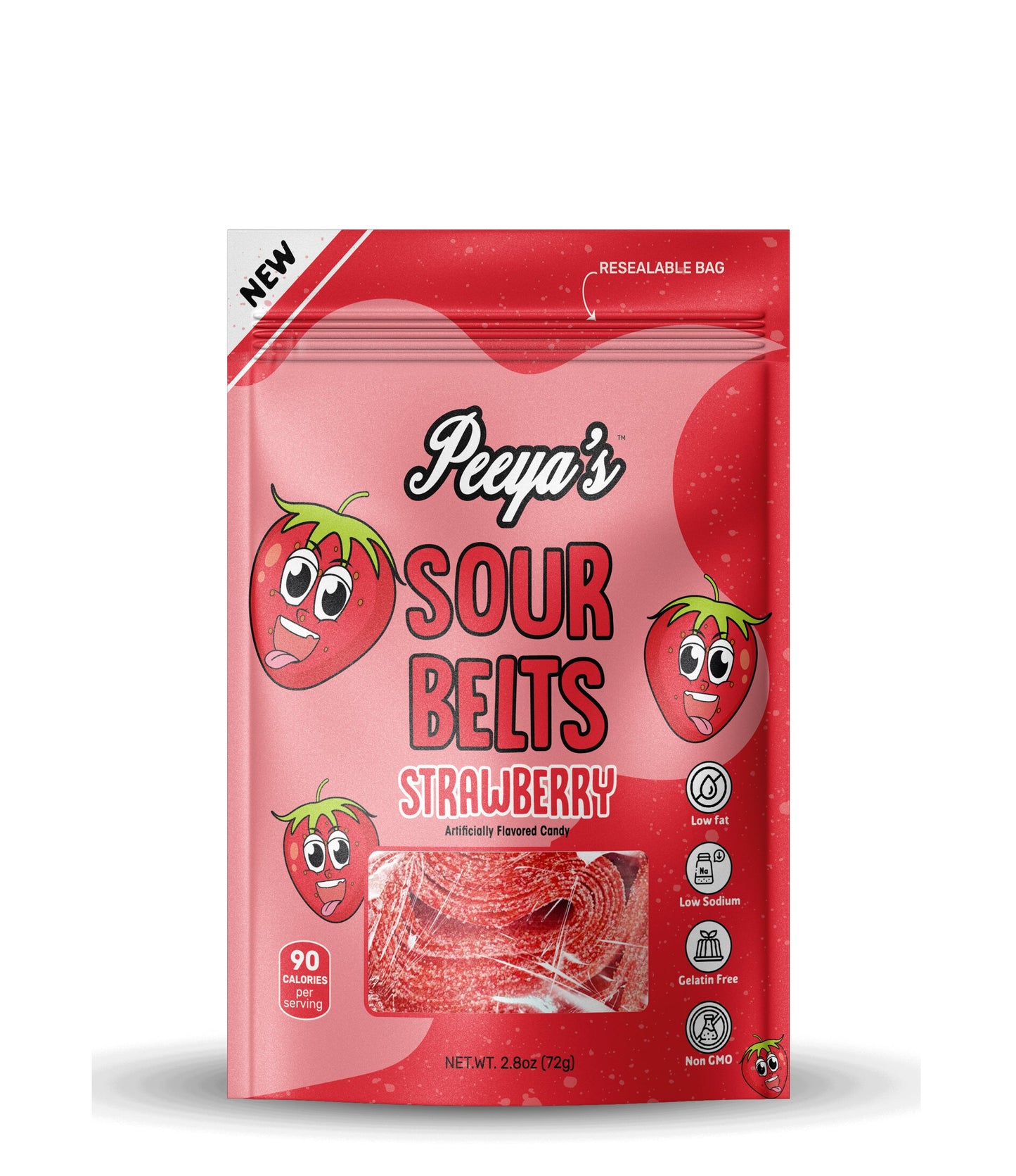 Peeya’s Strawberry Sour Belts- Pack of 3